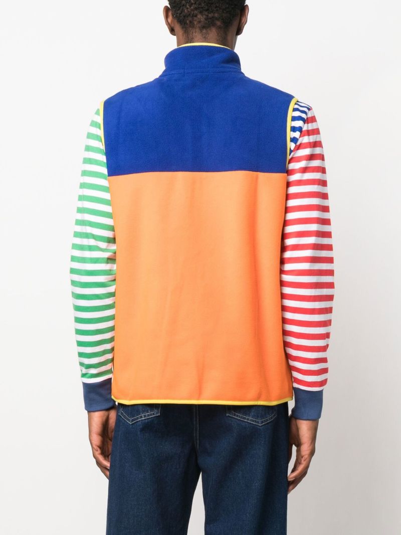 Orange Colourblock Fleece Gilet