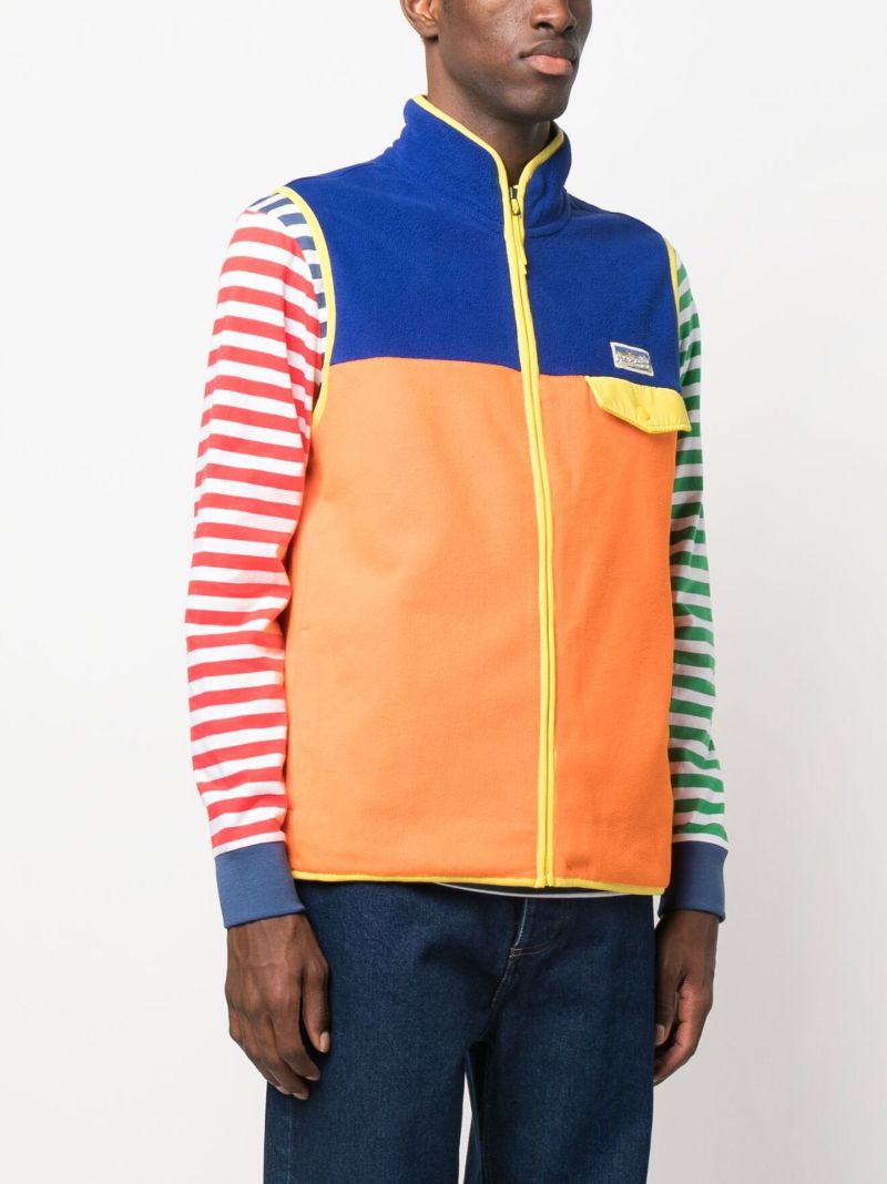 Orange Colourblock Fleece Gilet