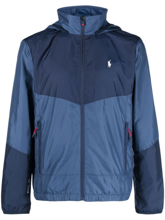Blue Hooded Track Jacket
