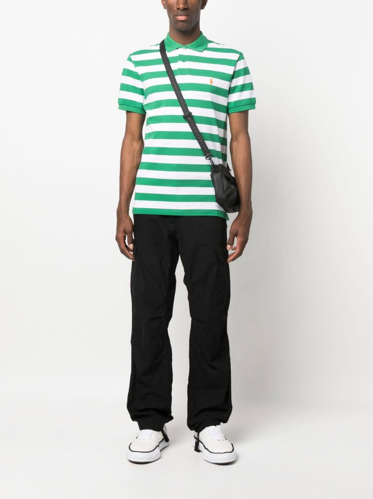 Green Polo Pony Striped Polo Shirt