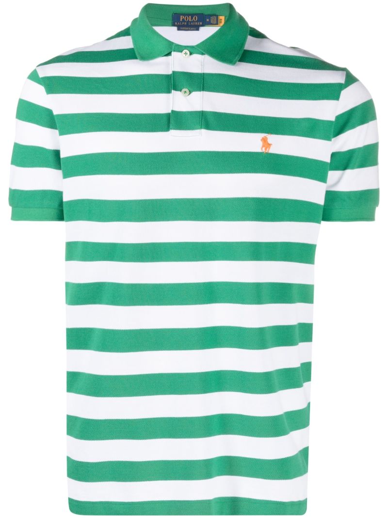 Green Polo Pony Striped Polo Shirt