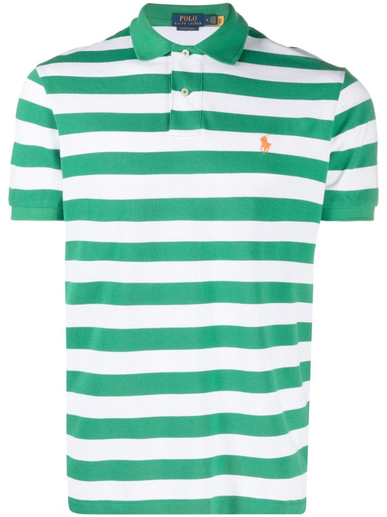 Green Polo Pony Striped Polo Shirt