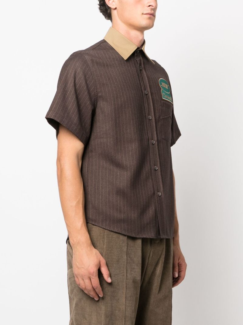 Brown Striped Cotton Shirt