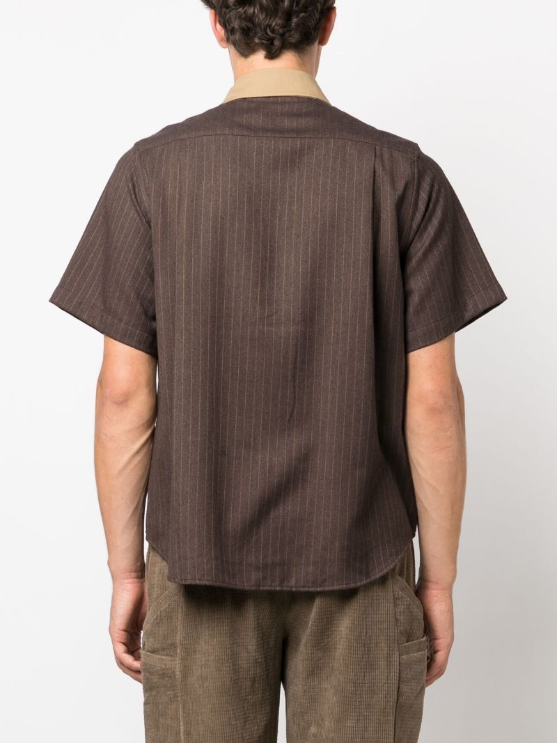 Brown Striped Cotton Shirt