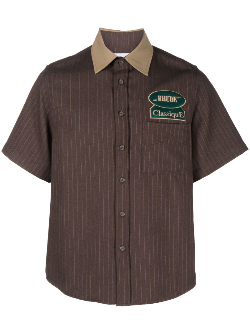 Brown Striped Cotton Shirt