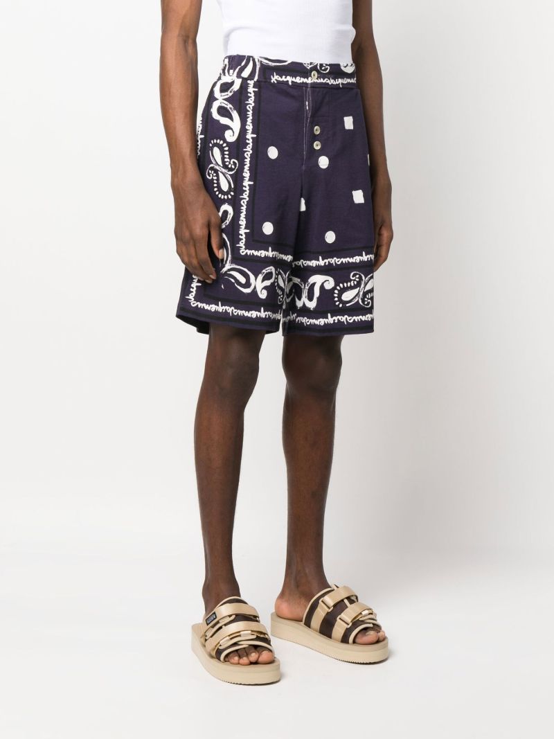 Blue Bandana Print Shorts