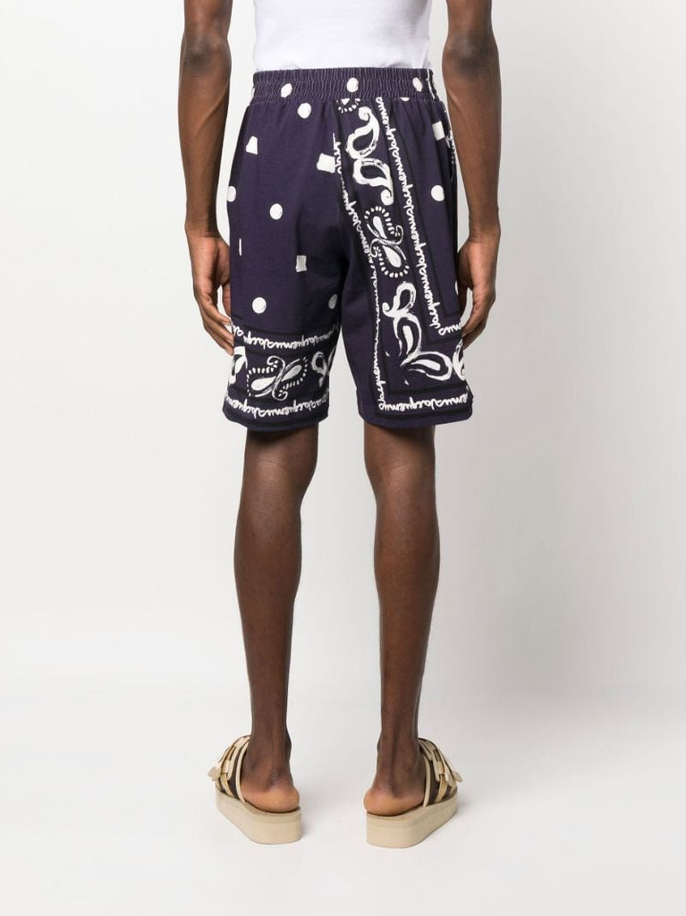 Blue Bandana Print Shorts