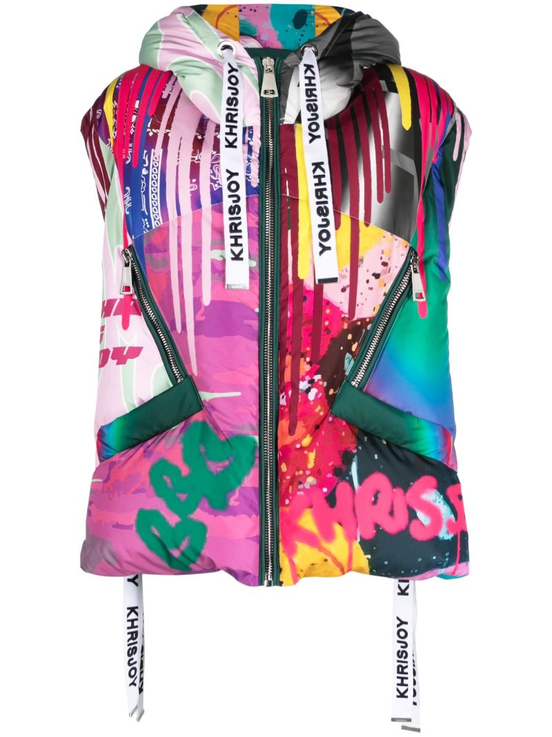 Purple Puff Iconic Graffiti-print Gilet