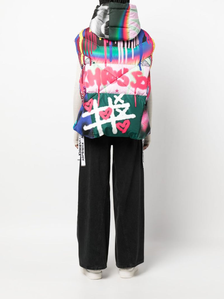 Purple Puff Iconic Graffiti-print Gilet
