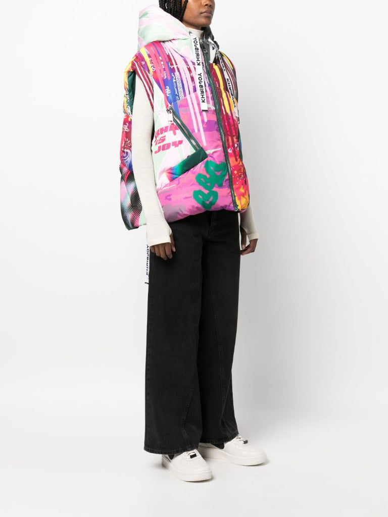 Purple Puff Iconic Graffiti-print Gilet
