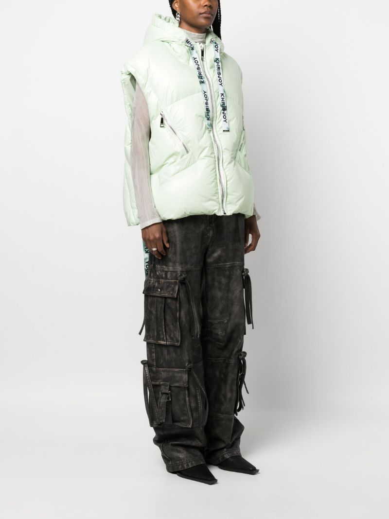 Green Puff Shiny Padded Gilet