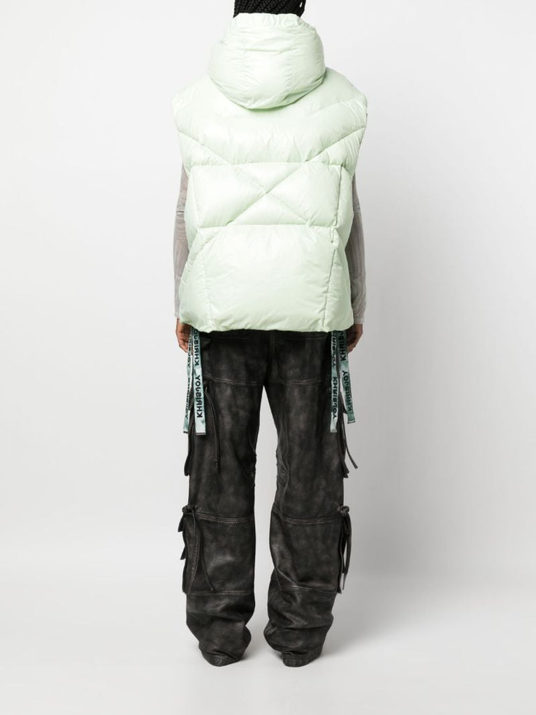 Green Puff Shiny Padded Gilet