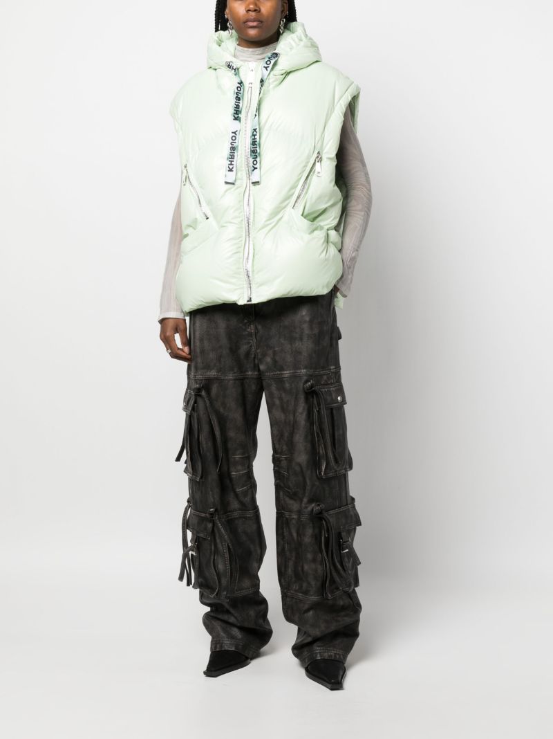 Green Puff Shiny Padded Gilet