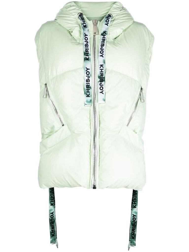 Green Puff Shiny Padded Gilet