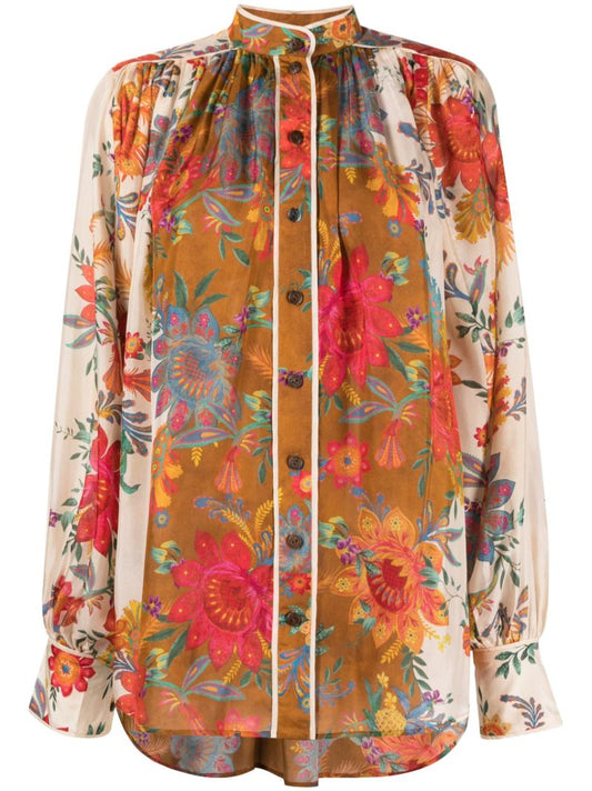 Brown Ginger Silk Blouse