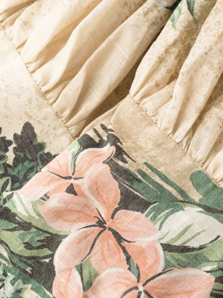 Green Vacay Strapless Cotton Dress