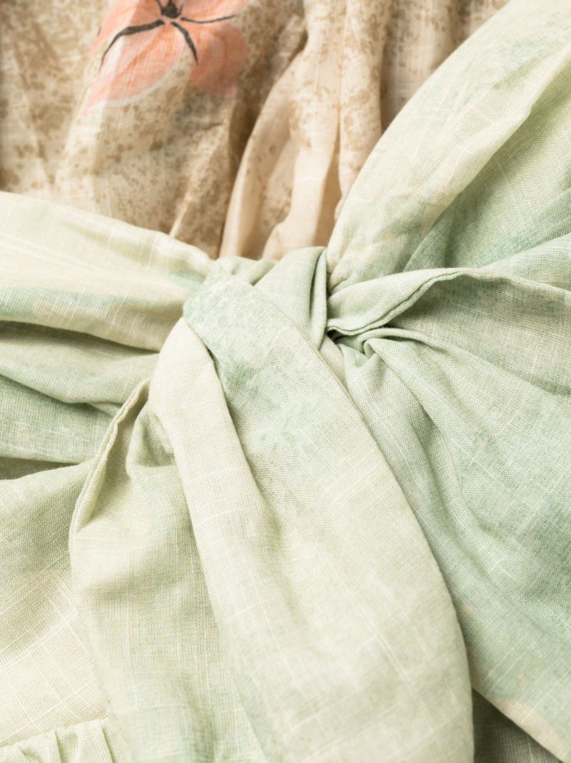 Green Vacay Strapless Cotton Dress