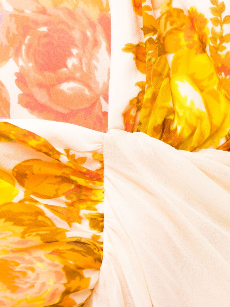 Yellow Raie Floral-print Midi Dress