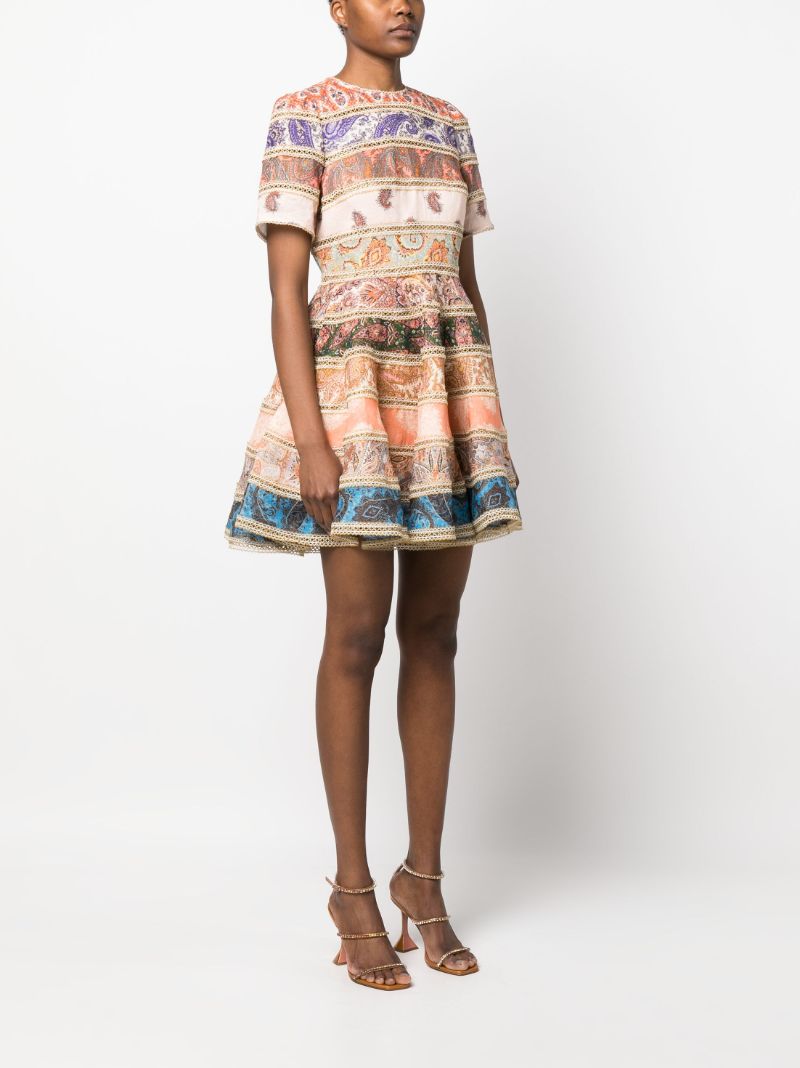 Neutral Devi Spliced Mini Dress