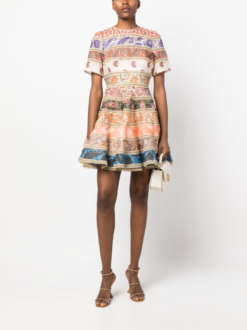 Neutral Devi Spliced Mini Dress