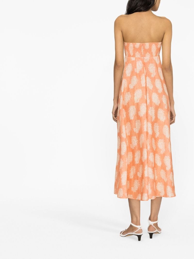 Orange Devi Paisley Print Linen Dress