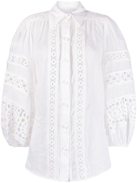White Devi Cutwork Blouse