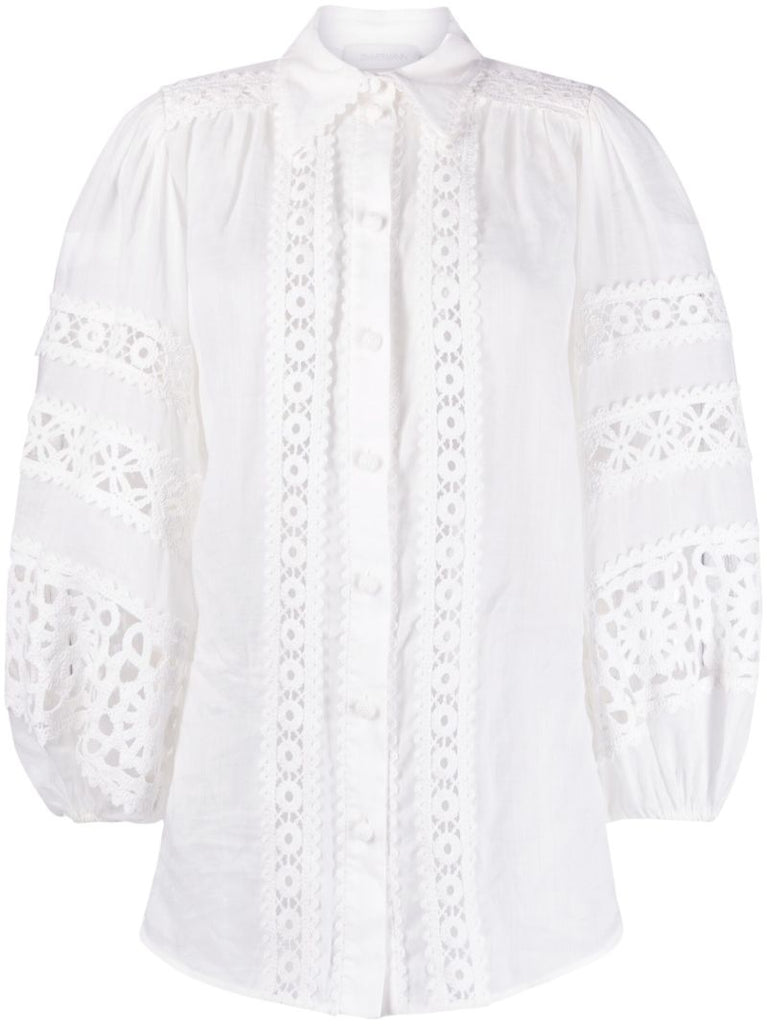 White Devi Cutwork Blouse
