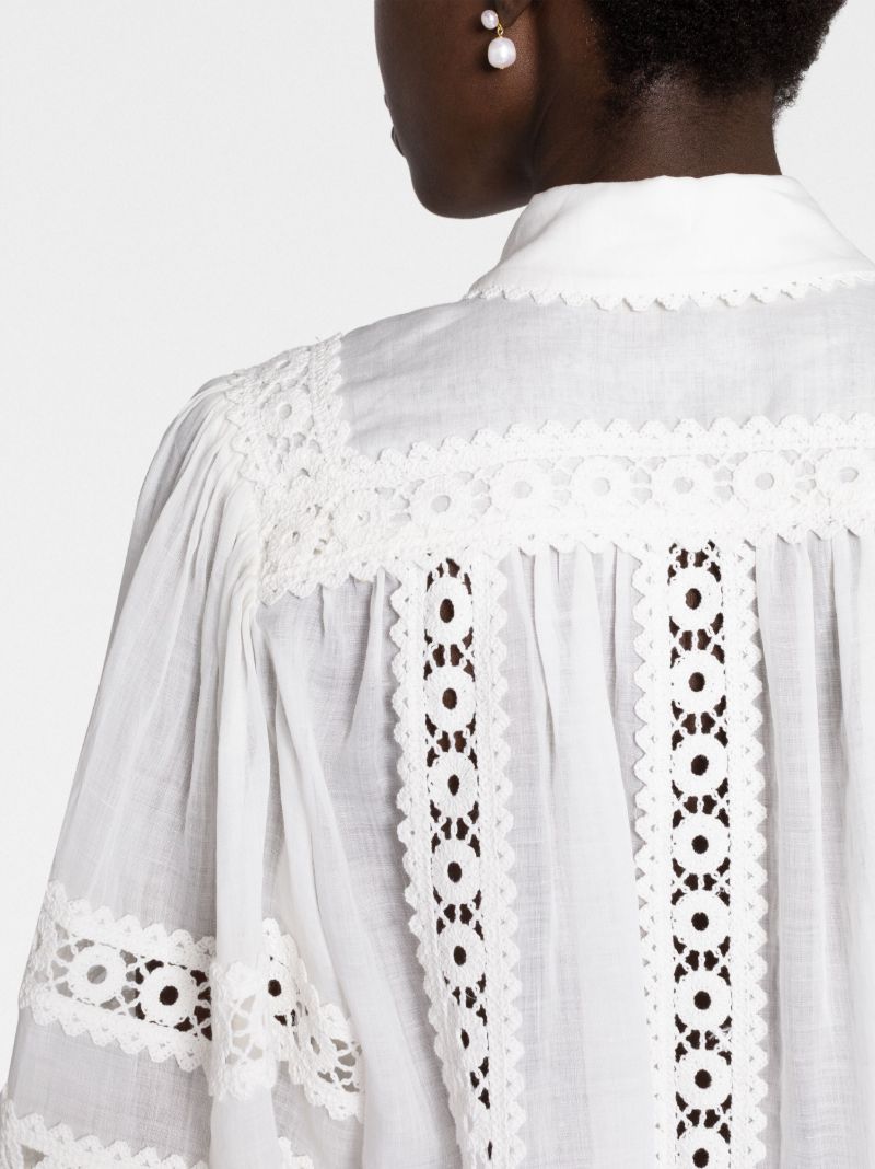 White Devi Cutwork Blouse