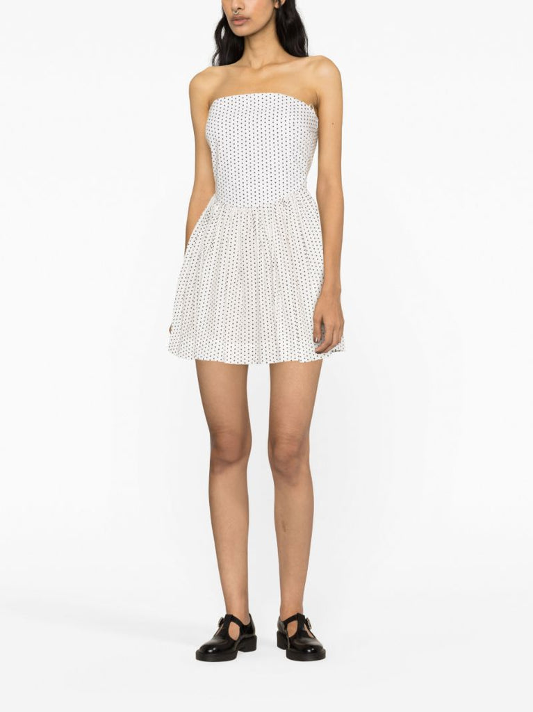 White Hannah Polka Dot Mini Dress