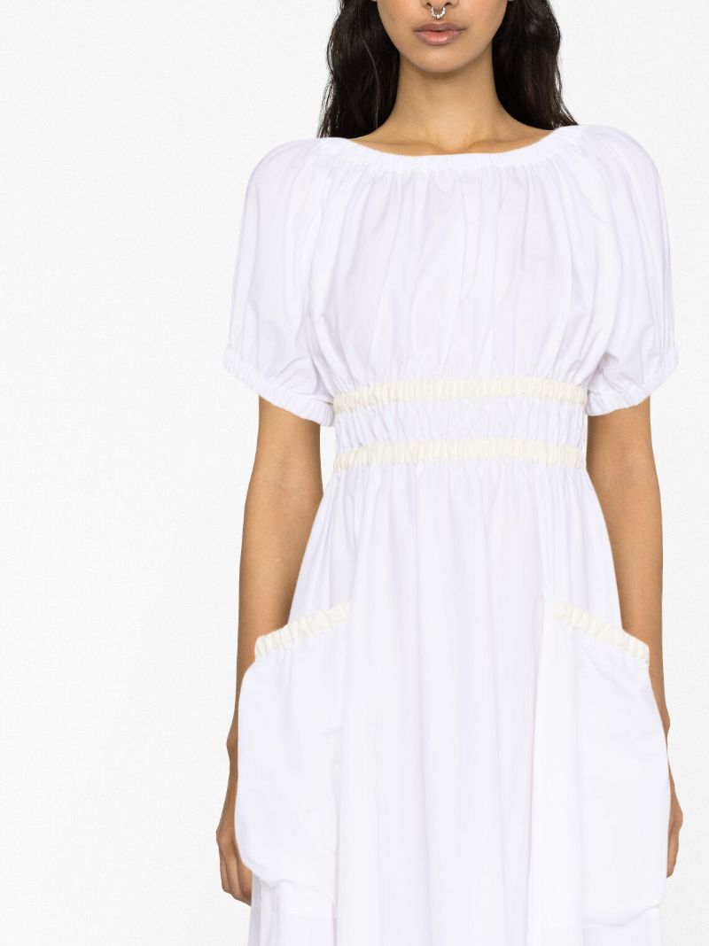 White Mags Taffeta Midi Dress