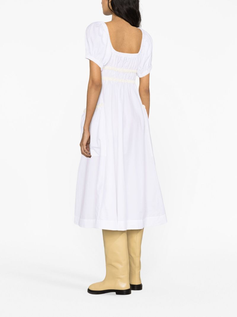 White Mags Taffeta Midi Dress