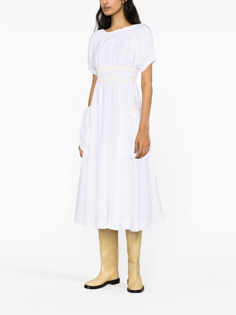 White Mags Taffeta Midi Dress