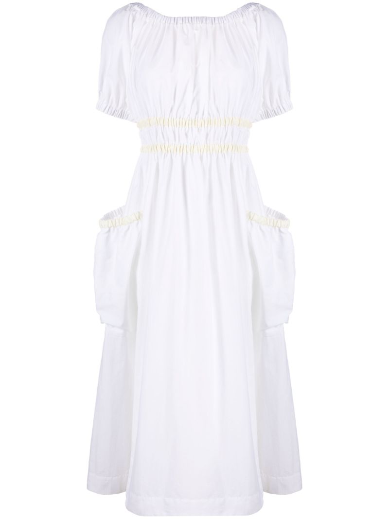 White Mags Taffeta Midi Dress