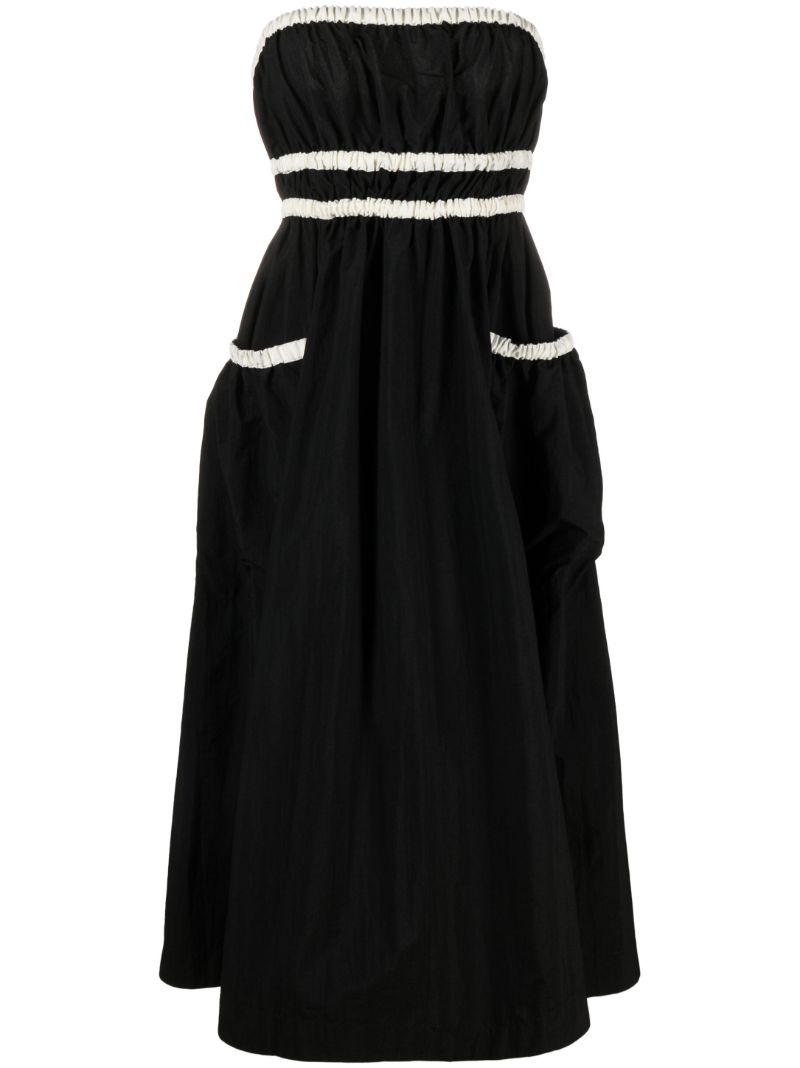 Black Amber Strapless Midi Dress