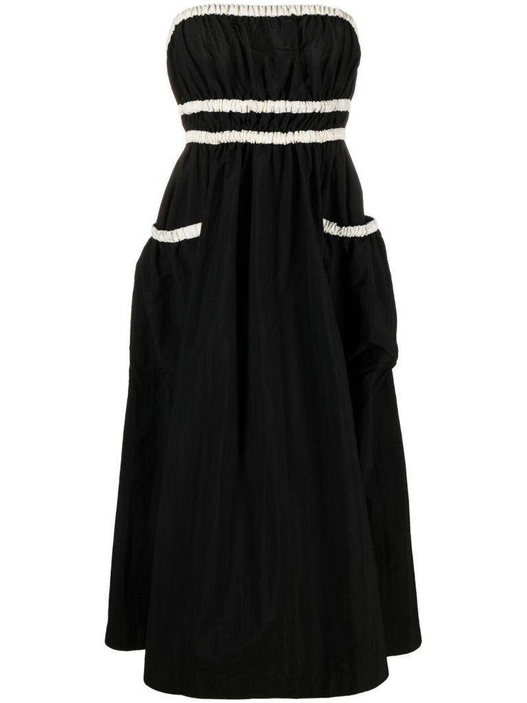 Black Amber Strapless Midi Dress