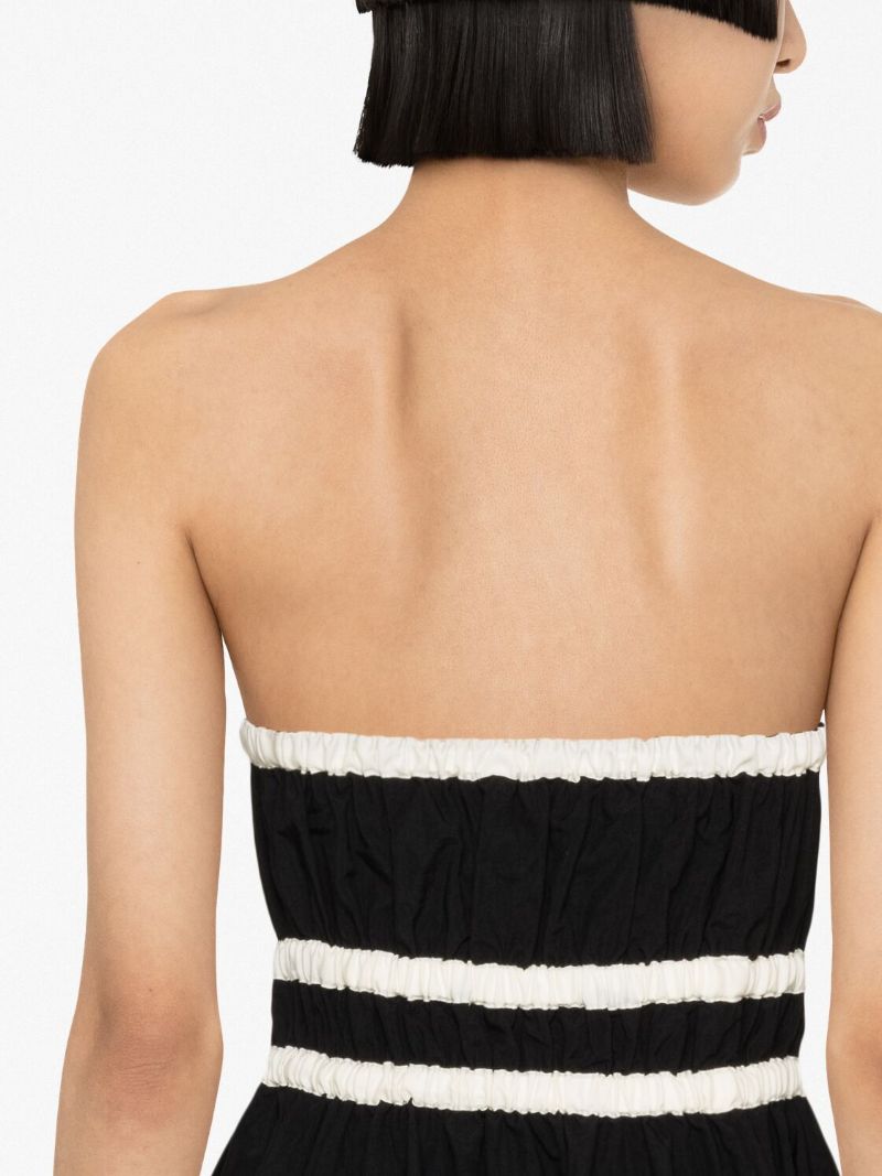 Black Amber Strapless Midi Dress
