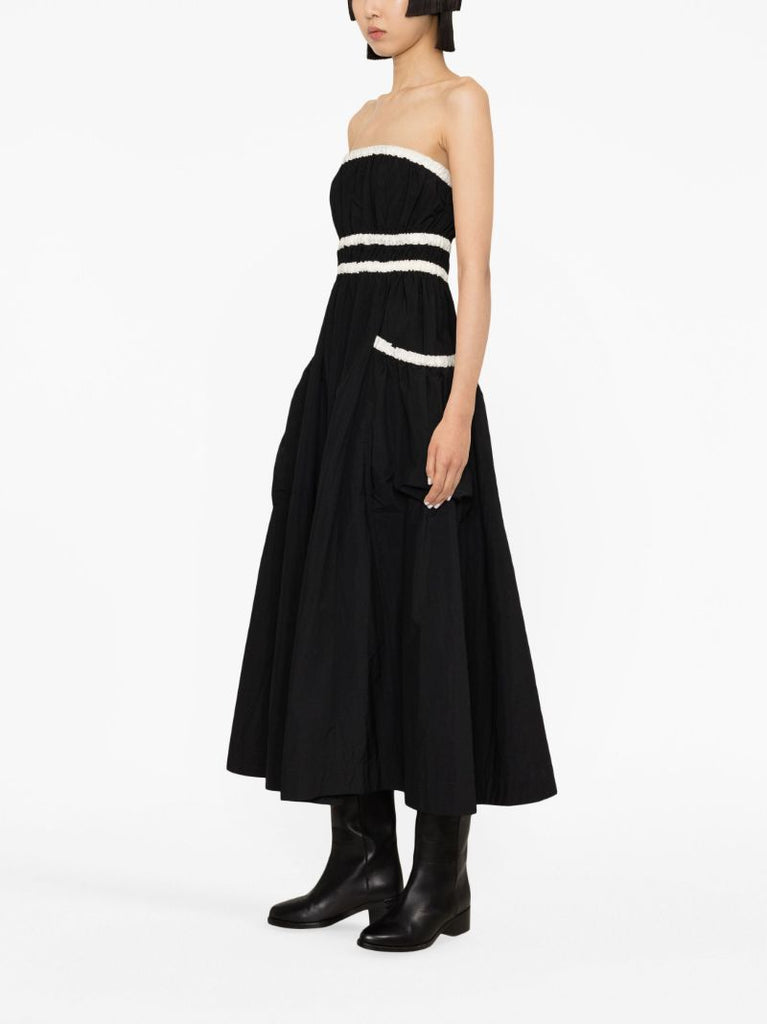 Black Amber Strapless Midi Dress