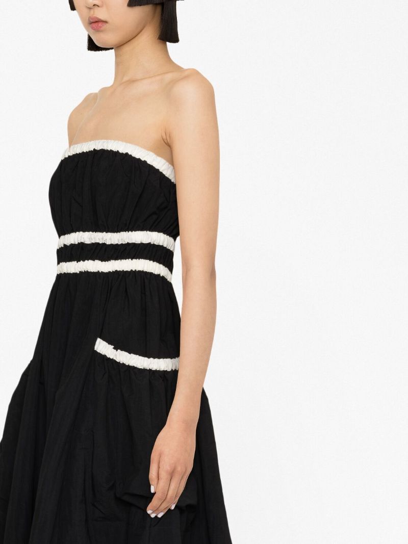 Black Amber Strapless Midi Dress
