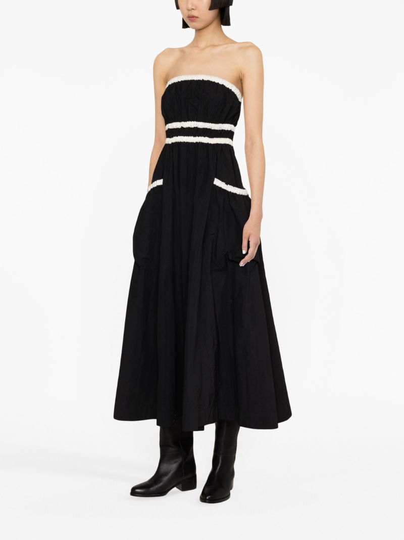 Black Amber Strapless Midi Dress
