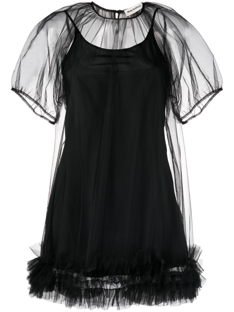 Black Trixy Tulle Mini Dress