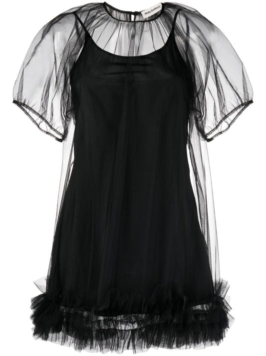Black Trixy Tulle Mini Dress