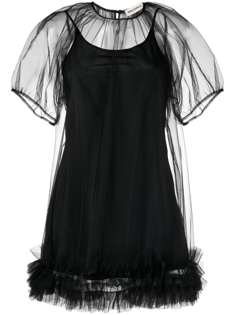 Black Trixy Tulle Mini Dress
