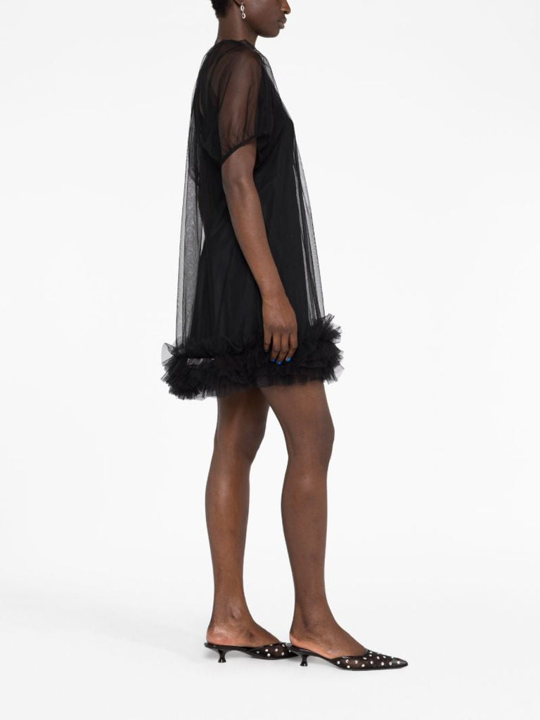 Black Trixy Tulle Mini Dress
