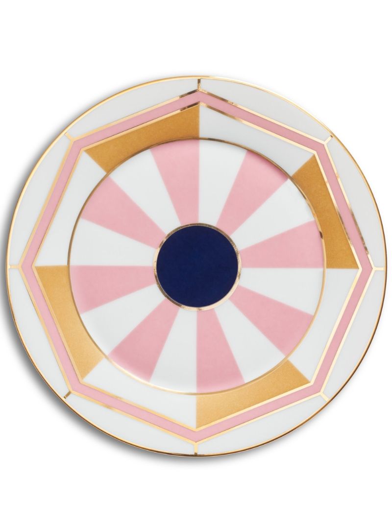 Pink and White Alvares Bread Plate Set