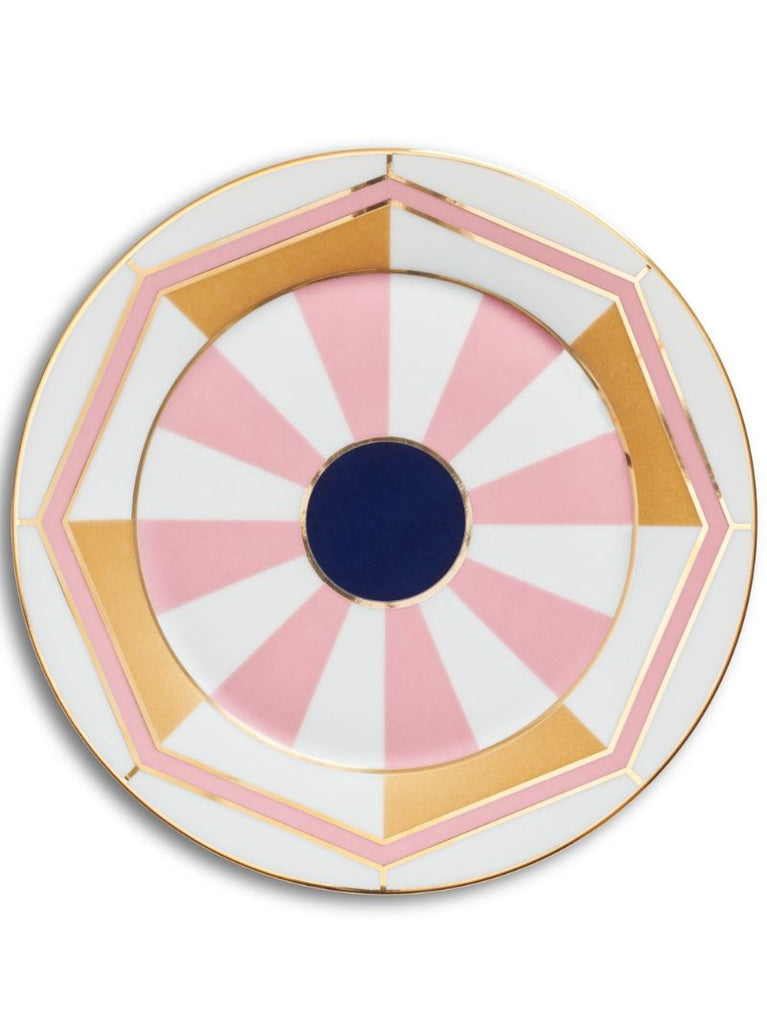 Pink and White Alvares Bread Plate Set