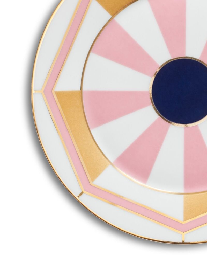 Pink and White Alvares Bread Plate Set