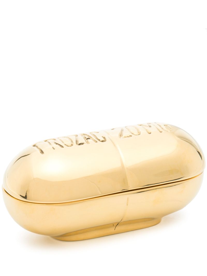 Gold-tone Prozac Pill Box