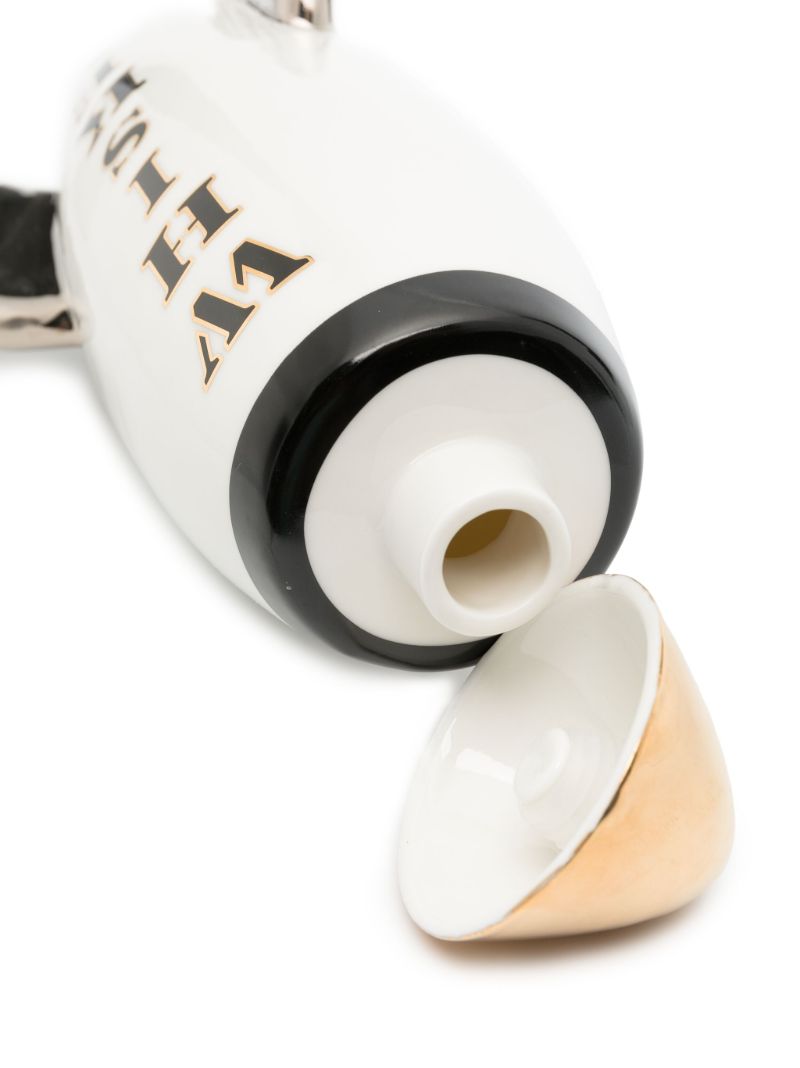 White Whiskey Rocket Porcelain Decanter