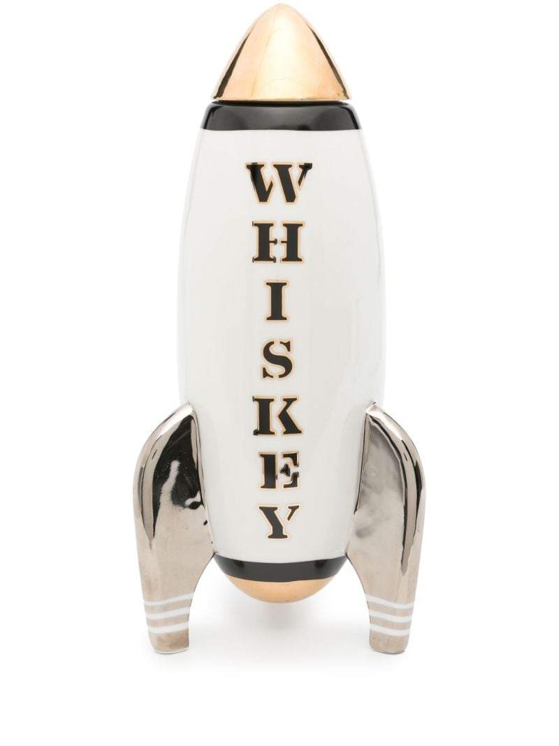 White Whiskey Rocket Porcelain Decanter