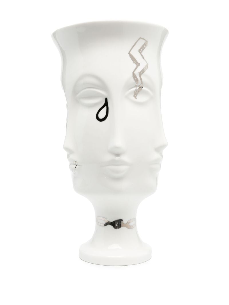 White Dora Maar Graffiti Porcelain Vase